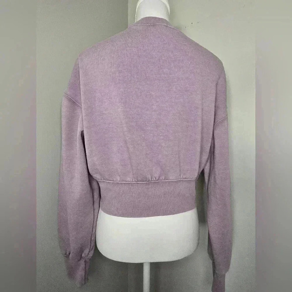 Wild Fable Cropped Crewneck Pullover Sweatshirt Berry Pink - Picture 8 of 11